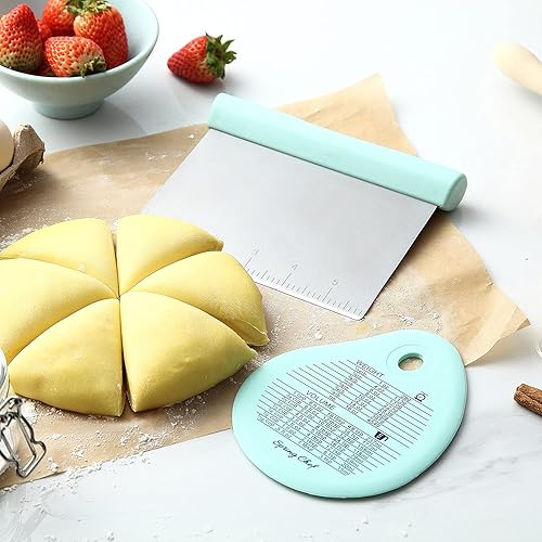 Miniatura 2 de Spring Chef Raspador de banco de acero inoxidable con raspador de tazón y licuadora de masa profesional, tamaño XL, paquete de 2 productos, menta