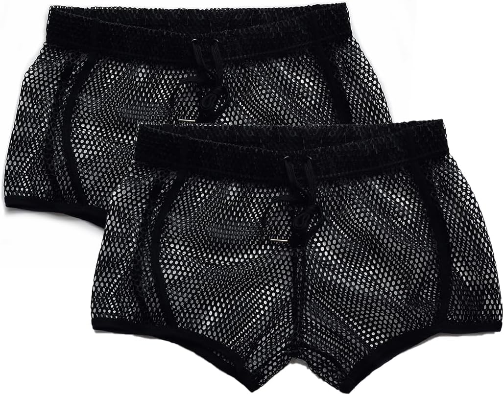 Mens Mesh Shorts Sexy Boxers See Through Boxers for Men - Image 4