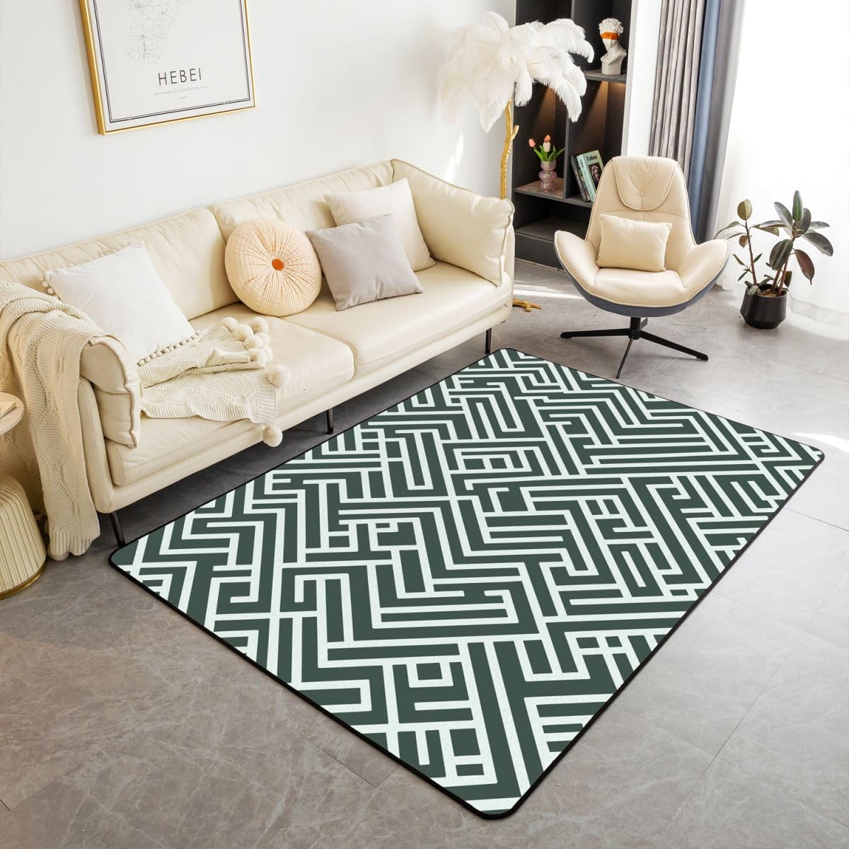 Homewish abstrakcyjne geometryczne dywaniki do salonu 100 x 150 cm