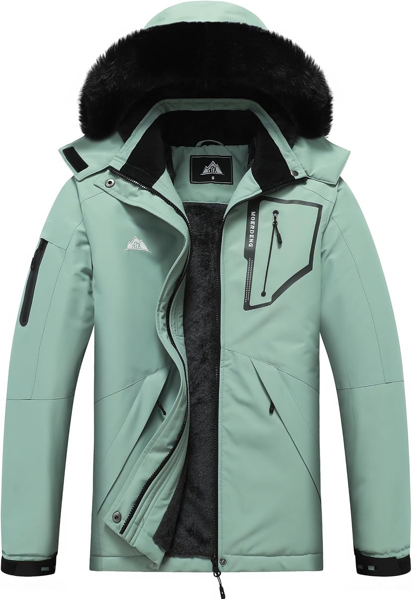 Women's Waterproof Snow Ski Jacket - Warm Winter Coat Insulated for Snowboarding, Mountain Hiking