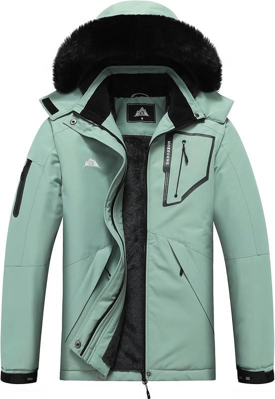 Women's Waterproof Snow Ski Jacket - Warm Winter Coat Insulated for Snowboarding, Mountain Hiking