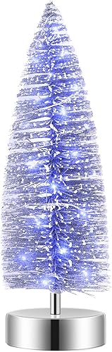 Varmax - Árbol navideño de mesa con purpurina y luces