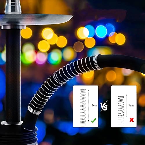 Miniatura 5 de Manguera de cachimba con adaptador de cachimba y boquilla  Juego de manguera de silicona lavable de 6 pies con boquilla de aluminio desmontable