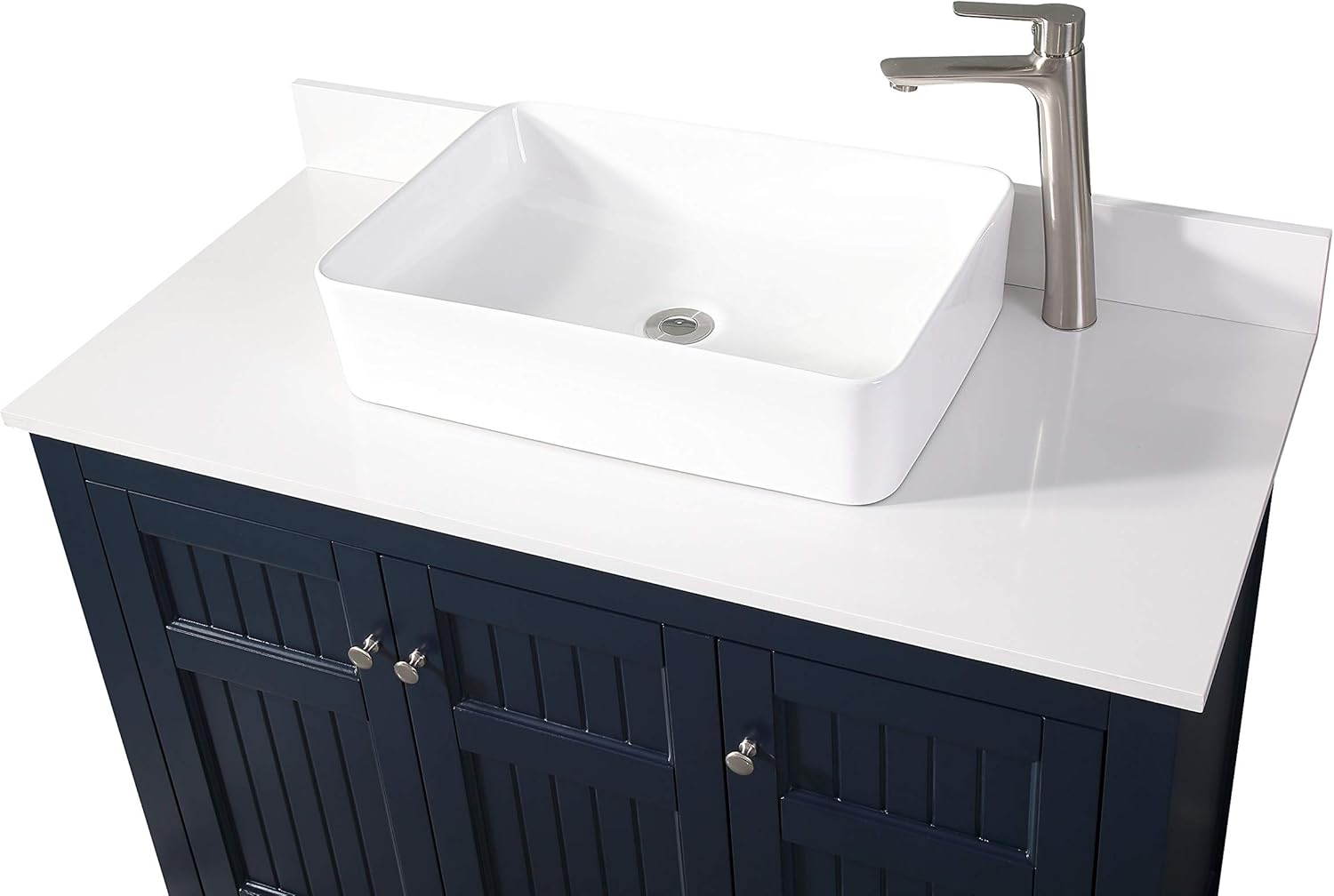 42" Triadsville Casual Style Vessel Sink Navy Blue Bathroom Vanity ZK-77333NB