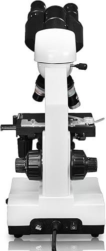 Miniatura 4 de Vision Scientific Microscopio compuesto binocular VME0007B-100-LD, oculares 10x WF, aumento 40x—1000x, iluminación LED, enfoque grueso y fino