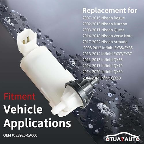 Vista 34 de OTUAYAUTO - Repuesto de bomba de limpiaparabrisas para Acura/Honda/Suzuki, Factory OE Style con ojal 89001132