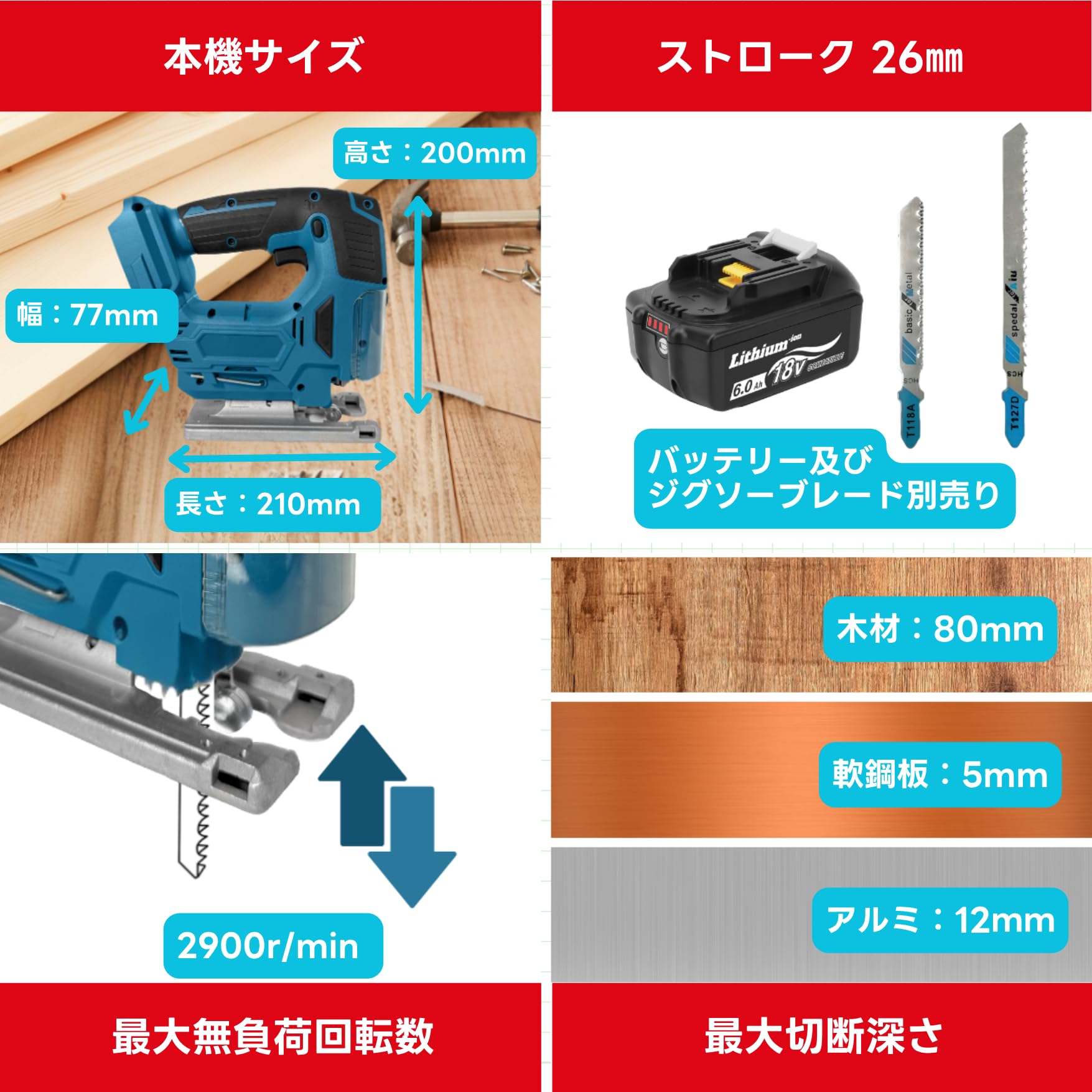 マキタ ジグソー Makita 互換 工具 電動ジグソー 電動のこぎり A Longsafe マキタ 互換品 充電式 ジグソー 電動のこぎり 電動ジグソー