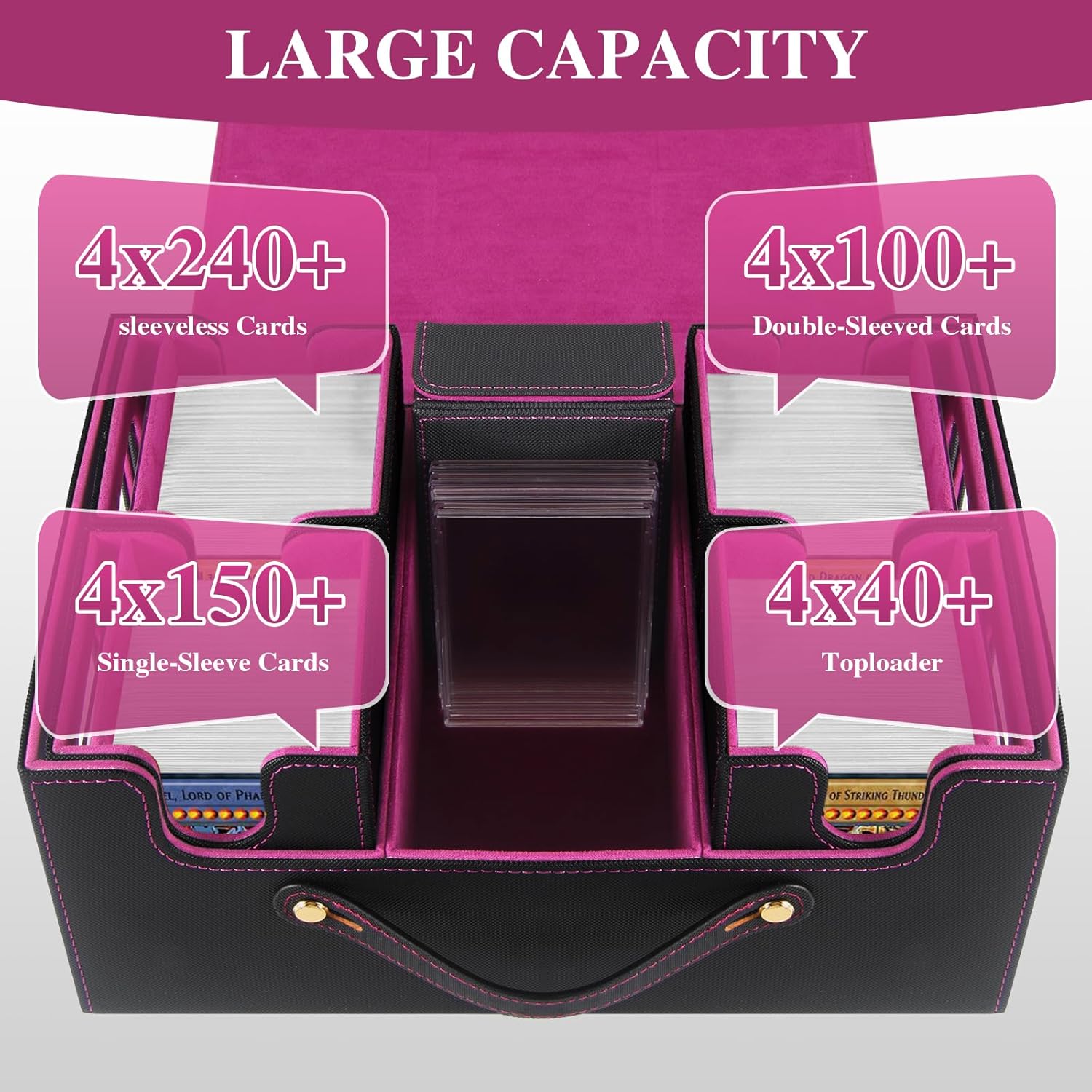 Trading Card Storage Box for MTG – Multi-Purpose Commander Deck Box with Commander Display, Waterproof TCG Deck Case Compatible with Magic The Gathering, Sports Cards, Collectors & Gamers