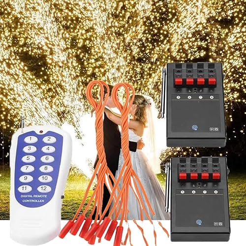 GplHAIN Attrezzatura Palco a 8 Canali (4 Canali*2) - Distanza Massima:150M, Controllo Remoto Wireless con 1 Telecomando, per Spettacoli sul Palco, Decorazioni per Feste Matrimonio