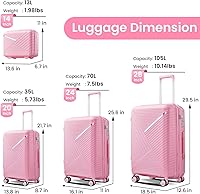 Vista 78 de Merax Equipaje, maleta extensible rígida con ruedas giratorias ligeras, Negro -, 40/48/52