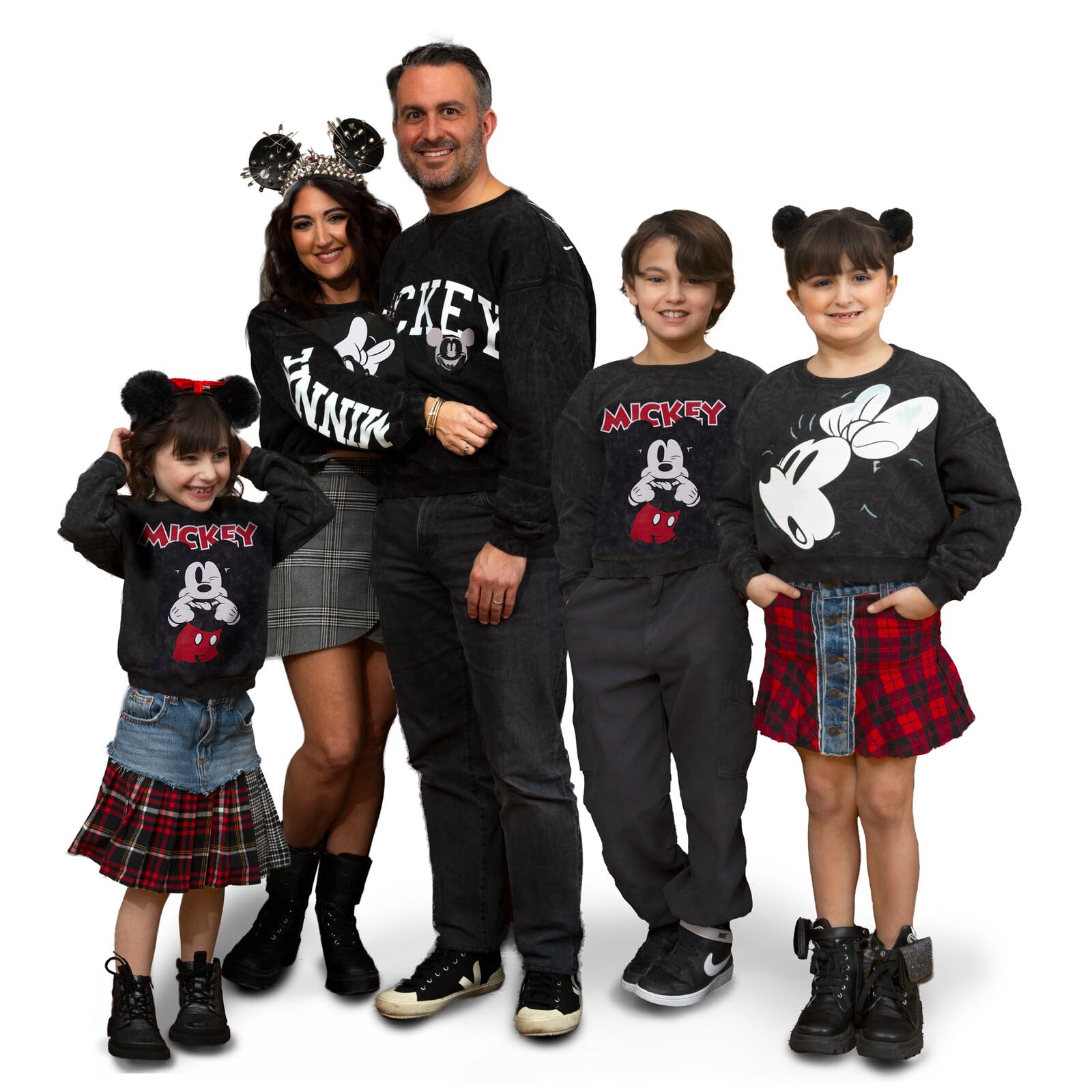 Disney Minnie Mouse Mickey Mouse French Terry Oversized Matching Family Sweatshirt Toddler to Adult Sizes (2T - 2XL)