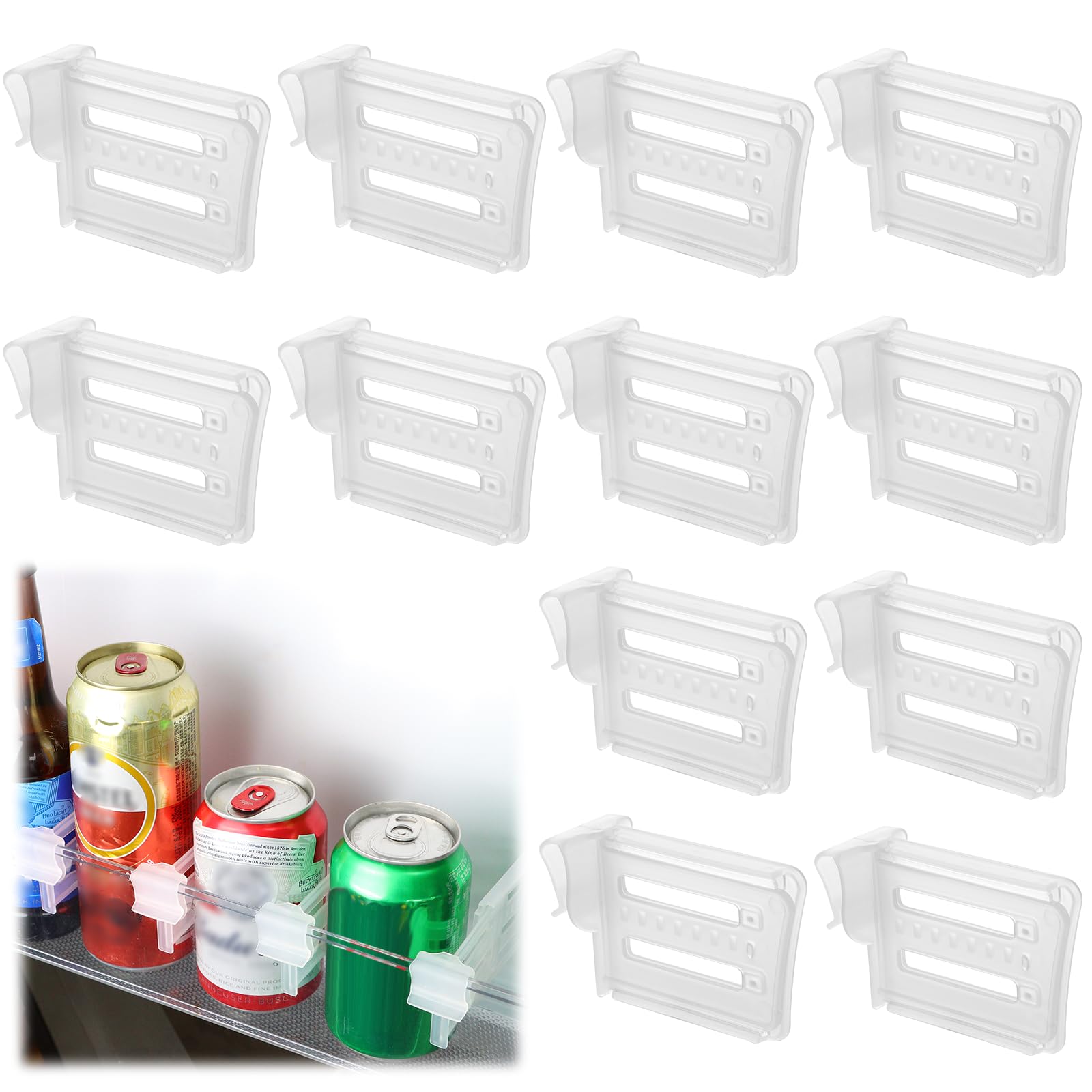 12 retenedores de botellas para frigorífico, divisores para frigorífico, ajustables, sujetadores de botellas frigorífico, separadores para nevera, ahorra espacio, organizador para la casa, cocina,