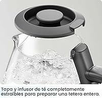 Vista 5 de Chefman Hervidor eléctrico con infusor de té, compacto de 1 litro (4 tazas), 1500 W, tapa extraíble para una fácil limpieza, protección contra