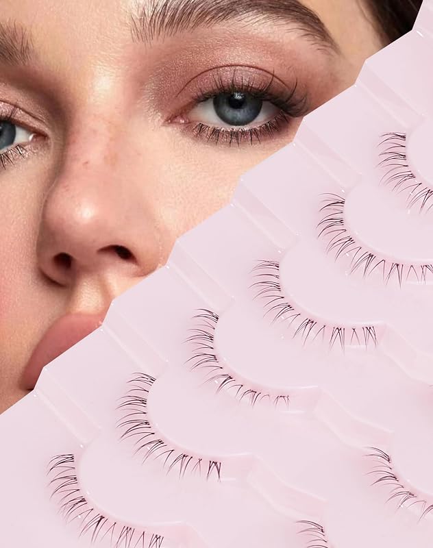 Cílios postiços inferiores Jiocolor R1 com faixa transparente, 7 pares