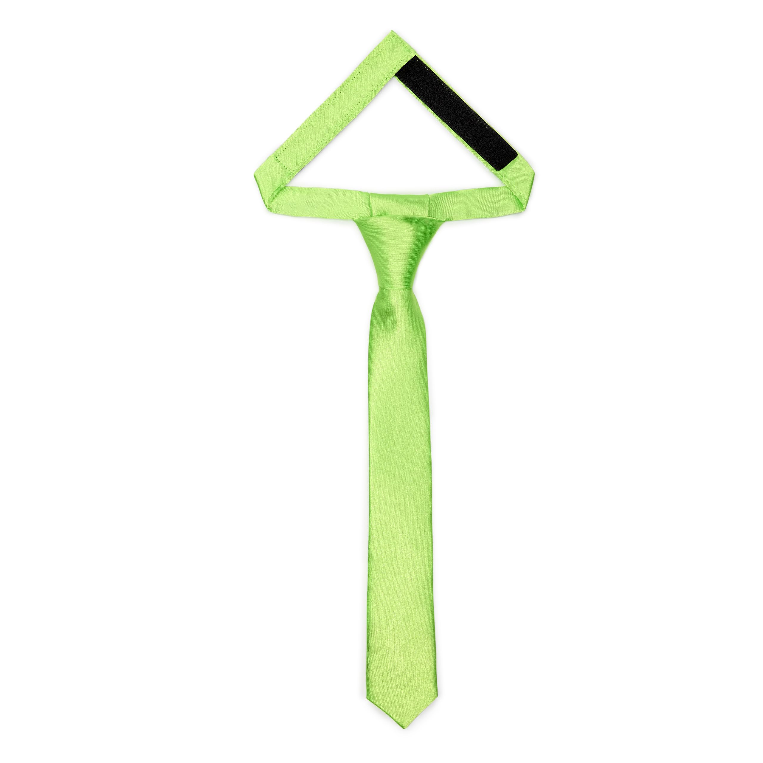 Ladeheid Kinder Krawatte für Jungen - Eleganter glänzender Look, Vorgebunden mit einem Klettverschluß, Perfekt für besondere Anlässe - Stilvolle Ansteckkrawatte Größe 31cm x 4cm TKS