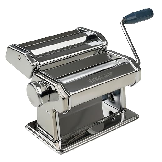 Fackelmann 27916 Máquina Para Pasta Fresca Manual Para Hacer Espaguetis, Ravioli, Lasaña, Acero Inoxidable, Inox Y Azul