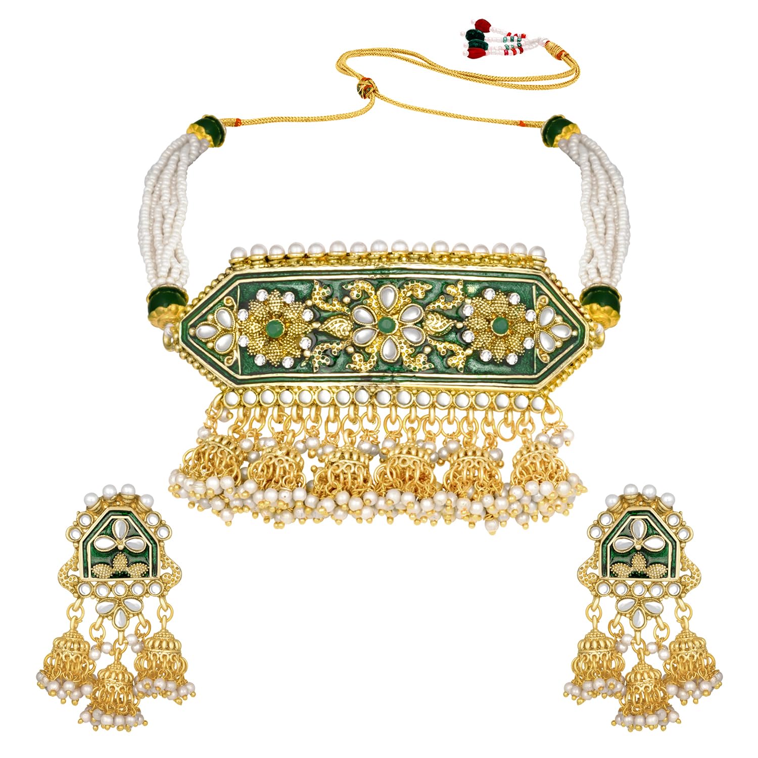 See full amazon price history chart for Peora Gold-plated Brass and Kundan Necklace Jewellery Set for Women & Girls (Green) Peora Gold-plated Brass and Kundan Necklace Jewellery Set for Women & Girls (Green) (B07L6G3XV7) Amazon Price History, Amazon Price Tracker