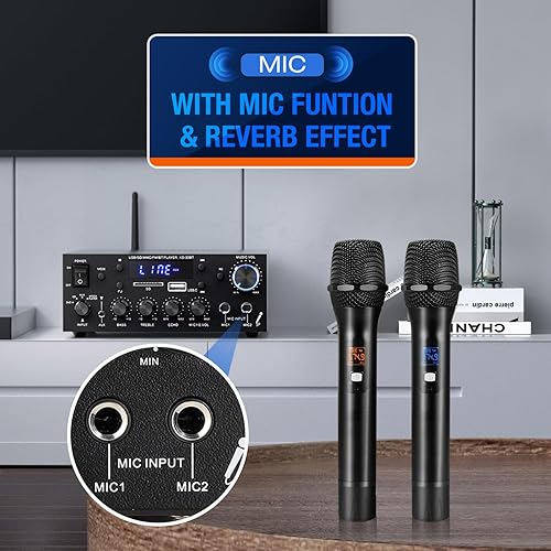 Miniatura 6 de Facmogu KS-33BT Receptor amplificador de audio estéreo de 2.1 canales con salida de subwoofer activa, RMS 60Wx2 Max 400Wx2 Mini BT Amp Home Theater