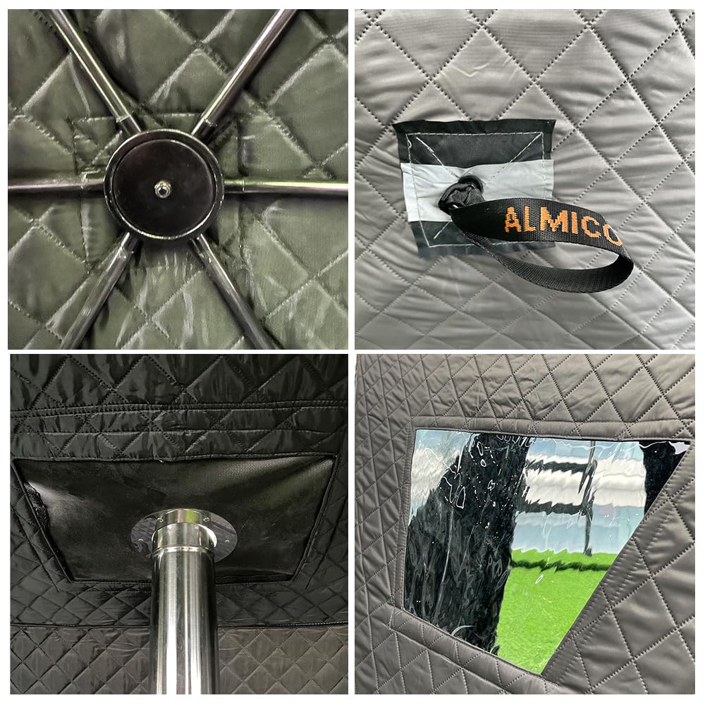 ALMI-Flex ALMICOTA Zeltsauna Mobile Sauna 90°C bis 8 Personen 2.10m 10 min Schnellaufbau 3-lagig Sechseck inkl. Boden-ISO