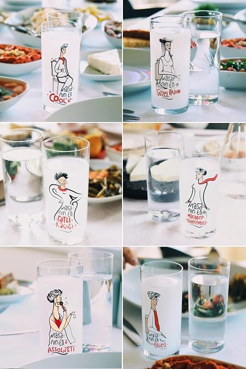 Anason İşleri Masanın Enleri 6'lı Rakı Kadehi Seti