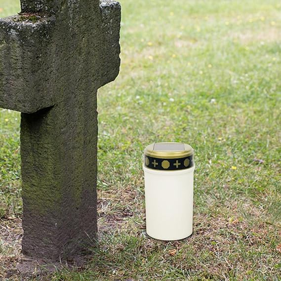 CLUB BOLLYWOOD Solar Candle Light IP65 Waterproof Memorial Lamp for Garden White Black B | Home & Garden | Yard, Garden & Outdoor Living | Outdoor Lighting | Landscape & Walkway Lights