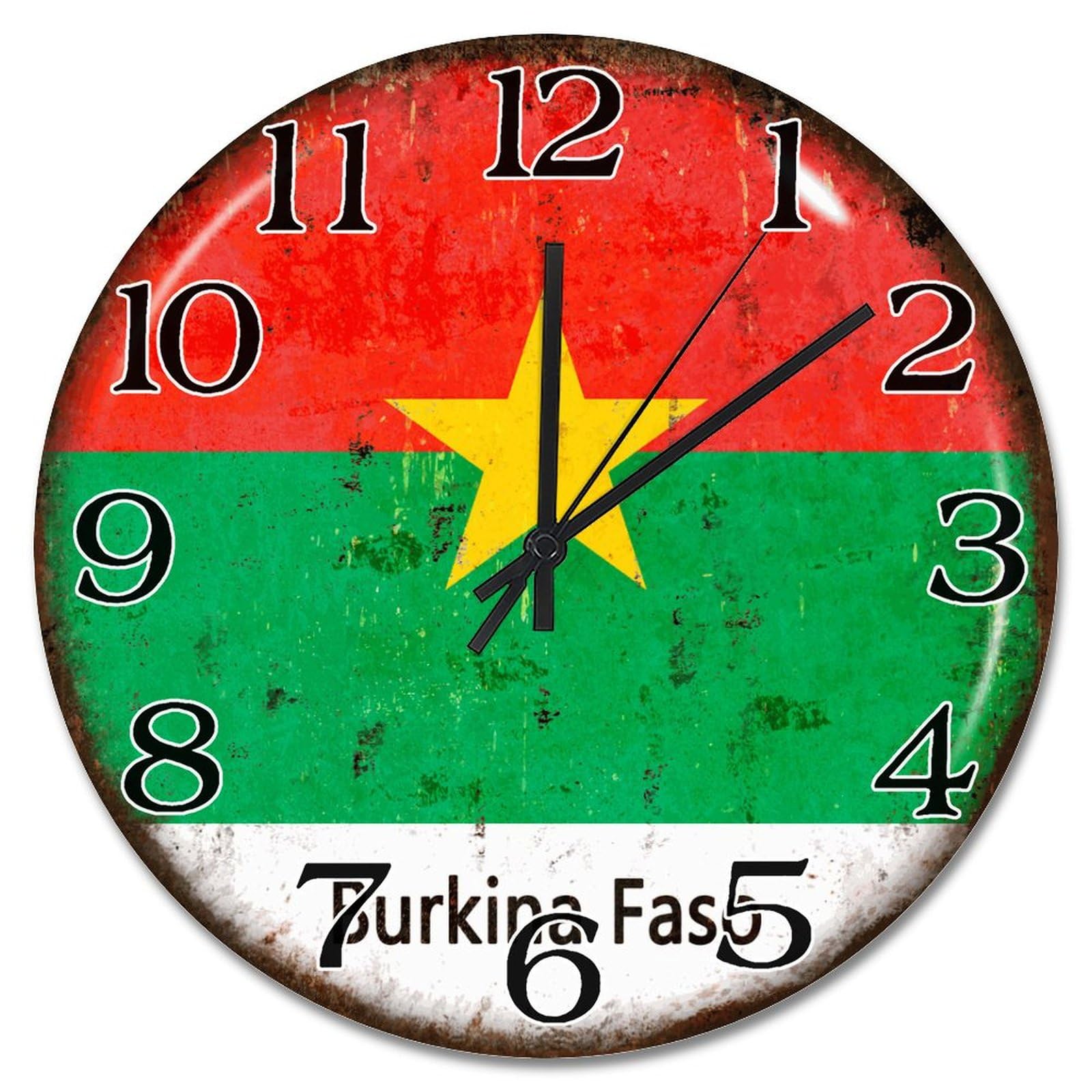 Grande horloge Burkina Faso 38cm : style unique pour la maison