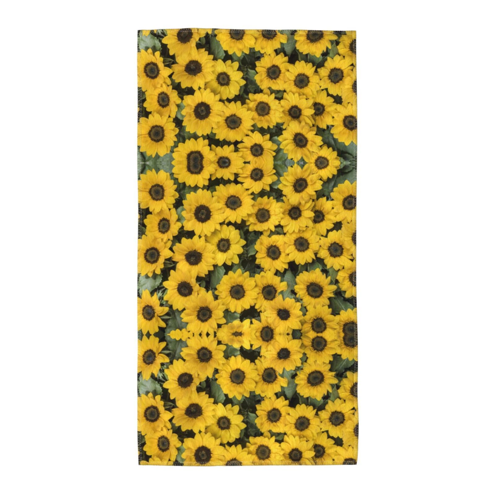 Cute Sunflower Printed Quick Dry Beach Towel For Camping Travel Vacation