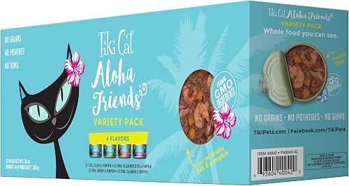 Tiki Cat Aloha Friends Variety Pack, Seafood Flavors with Pumpkin,