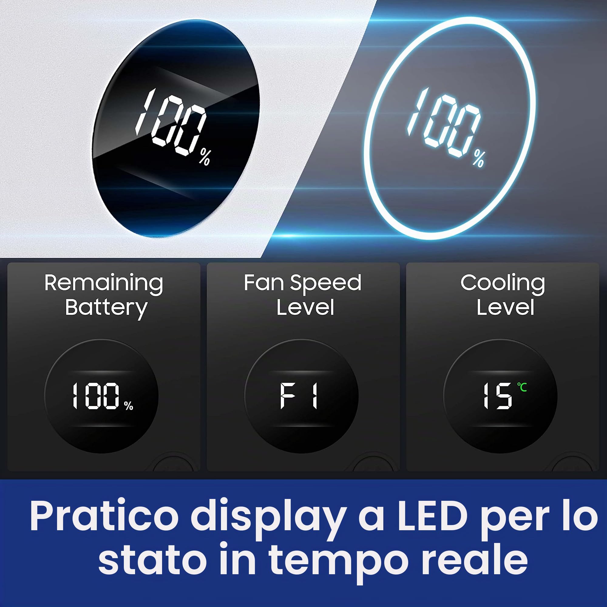 Ventilatore da collo rinfrescante, condizionatore portatile ricaricabile 2 in 1, ventilatore personale portatile con batteria grande da 4400 mAh, design ergonomico