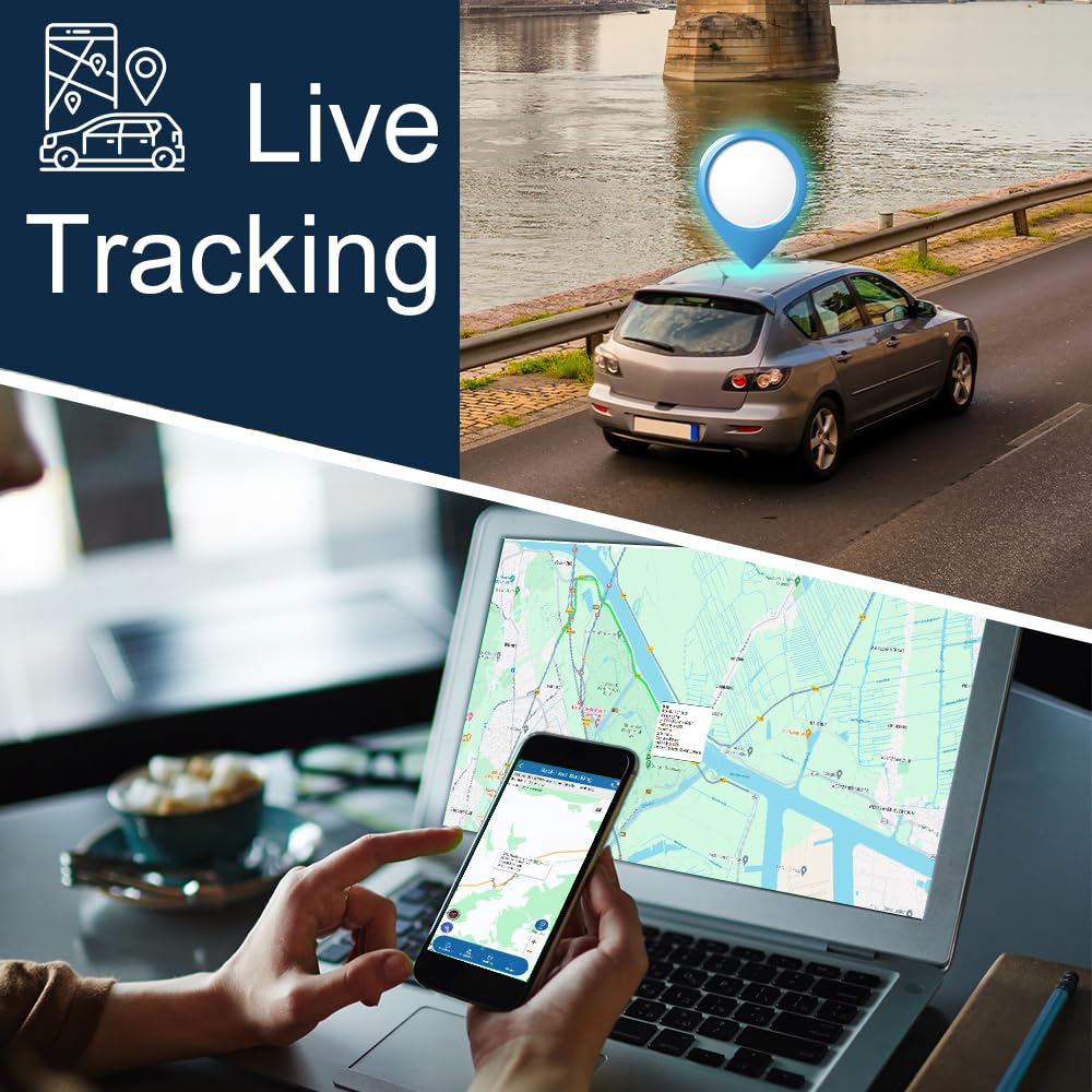 Mini GPS Tracker 4G, Magnetico Piccolo GPS Tracker di Tracciamento in Tempo Reale GPS Geofencing Tracker App Gratuita senza Sottoscrizione Locator per Auto, Moto, Bicicletta, Scooter, Bambino