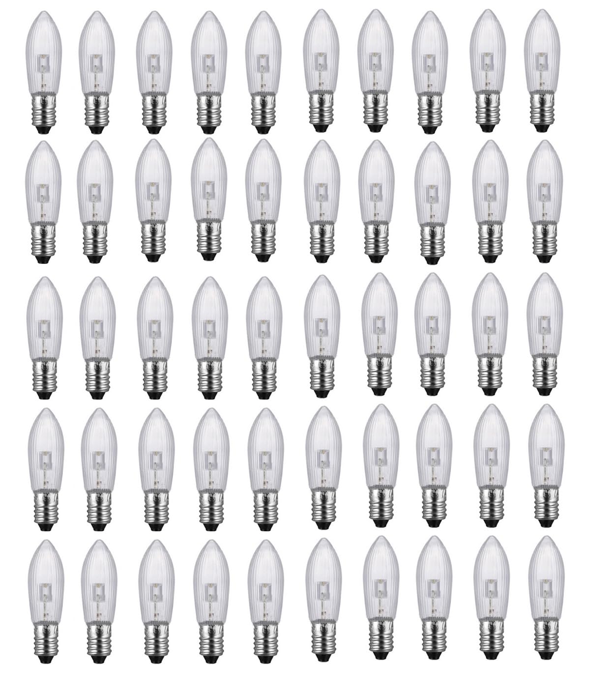 ShuoHui E10 LED-Ersatzlampen Glühbirnen Topkerze für Lichterkette 9V-55V AC 0.2W 3000K (100)