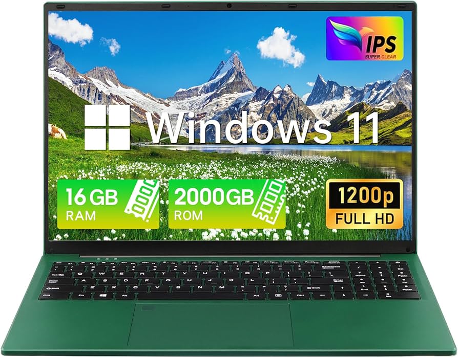 Amazon.com: BINTEC 16 Inch Green Laptop,1920 * 1200 IPS,16GB DDR4 Amazon.com: BINTEC 16 Inch Green Laptop,1920 * 1200 IPS,16GB DDR4
