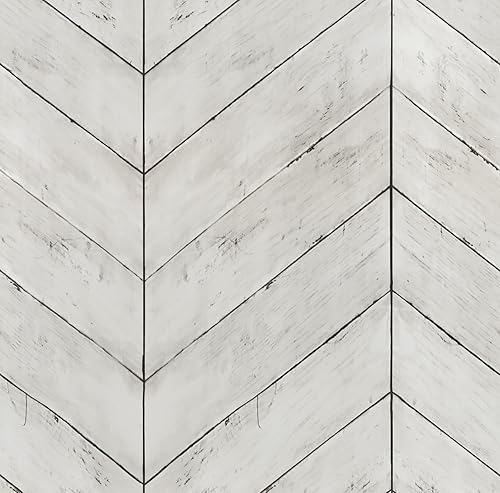 Miniatura 1 de CiCiwind Papel tapiz de madera blanca y gris, papel de contacto con textura de madera envejecida, papel de contacto autoadhesivo extraíble para