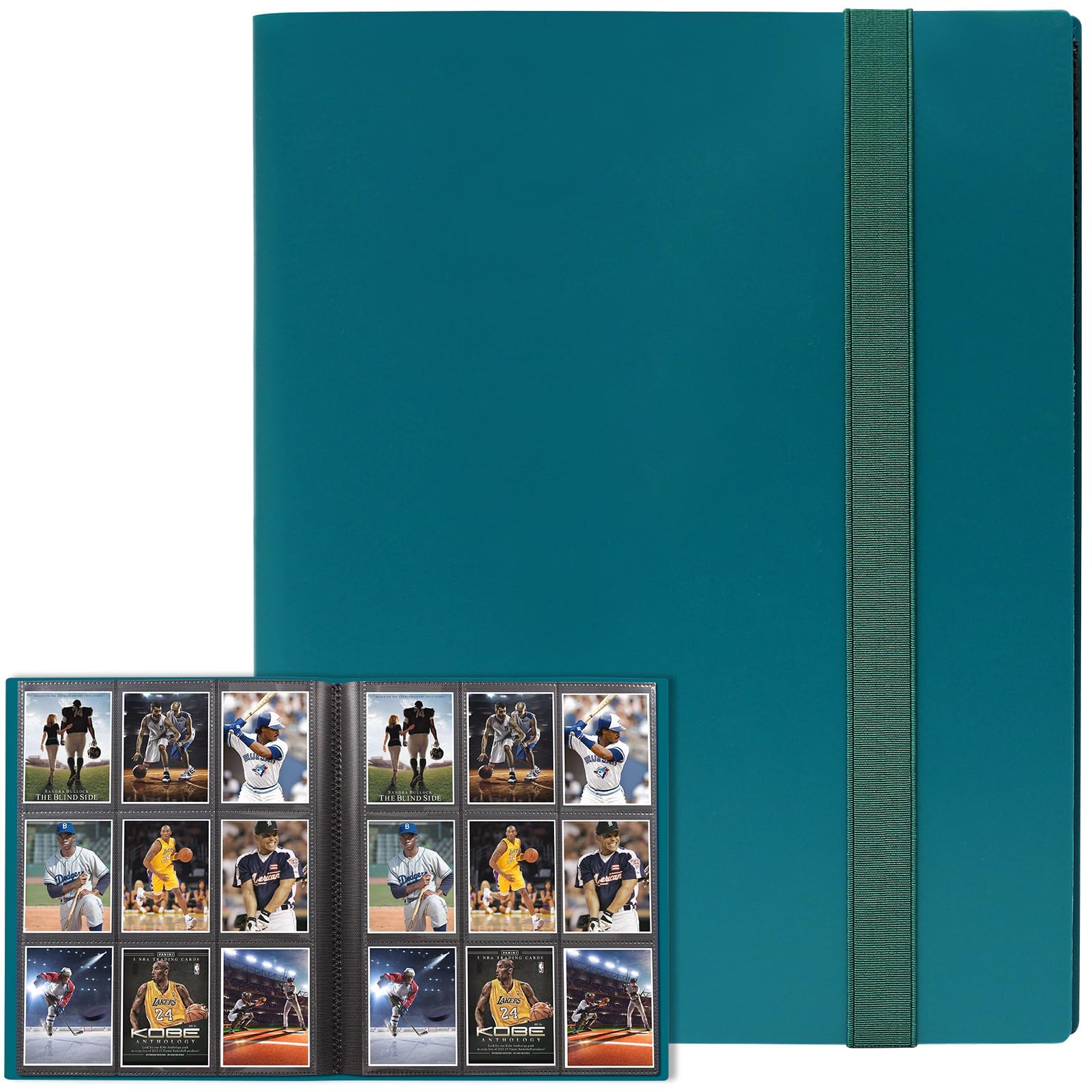 GEAoffice Card Binder, 9-Pocket Trading Card Album Folder, 360 Side Loading Pockets Binder for TCG, Sports&Game Cards, and MTG Cards, (Peacock Blue)