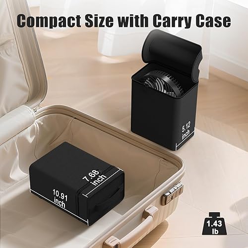 Miniatura 6 de AMACOOL Ventilador magnético aprobado para cruceros, oscilante automático de 270, 4 velocidades, funda de transporte incluida, tiempo de