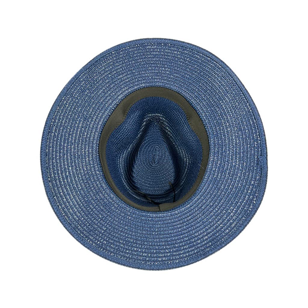 LNNSHX Sombrero clásico de Panamá con Borde Enrollado, Sombrero para protección Solar de Viaje, Sombrero para el Sol de Playa al Aire Libre para Hombre