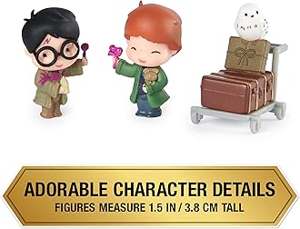 Wizarding World Harry Potter Micro Magical Moments Harry Ron Hedwig and Display Case Set for Kids Ages 6+