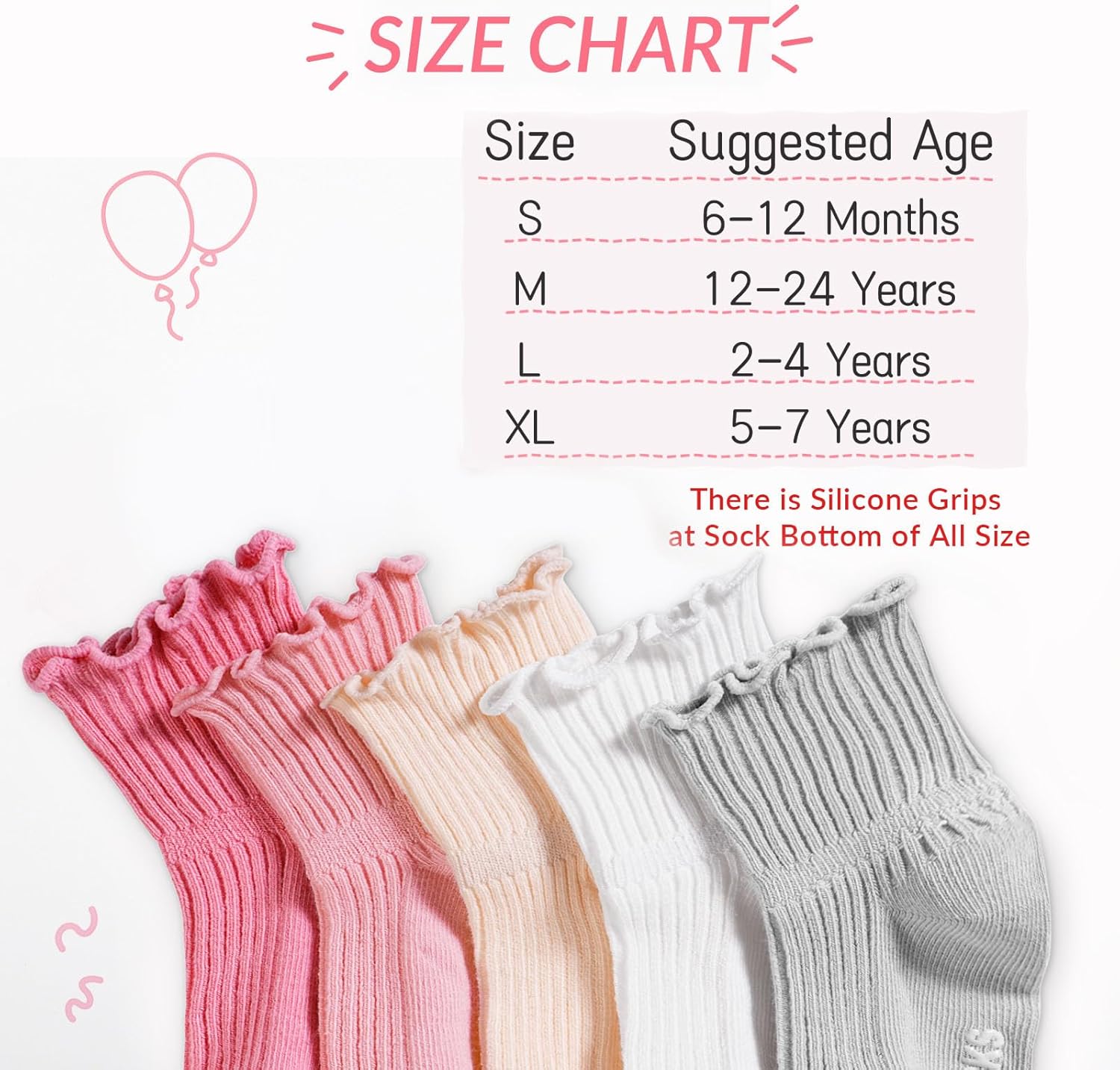 Witwot 6 Pairs Baby Girl Ruffle Crew Socks Toddler Girls Dress Sock Soft Cotton Size 6M - 7Y - Image 5