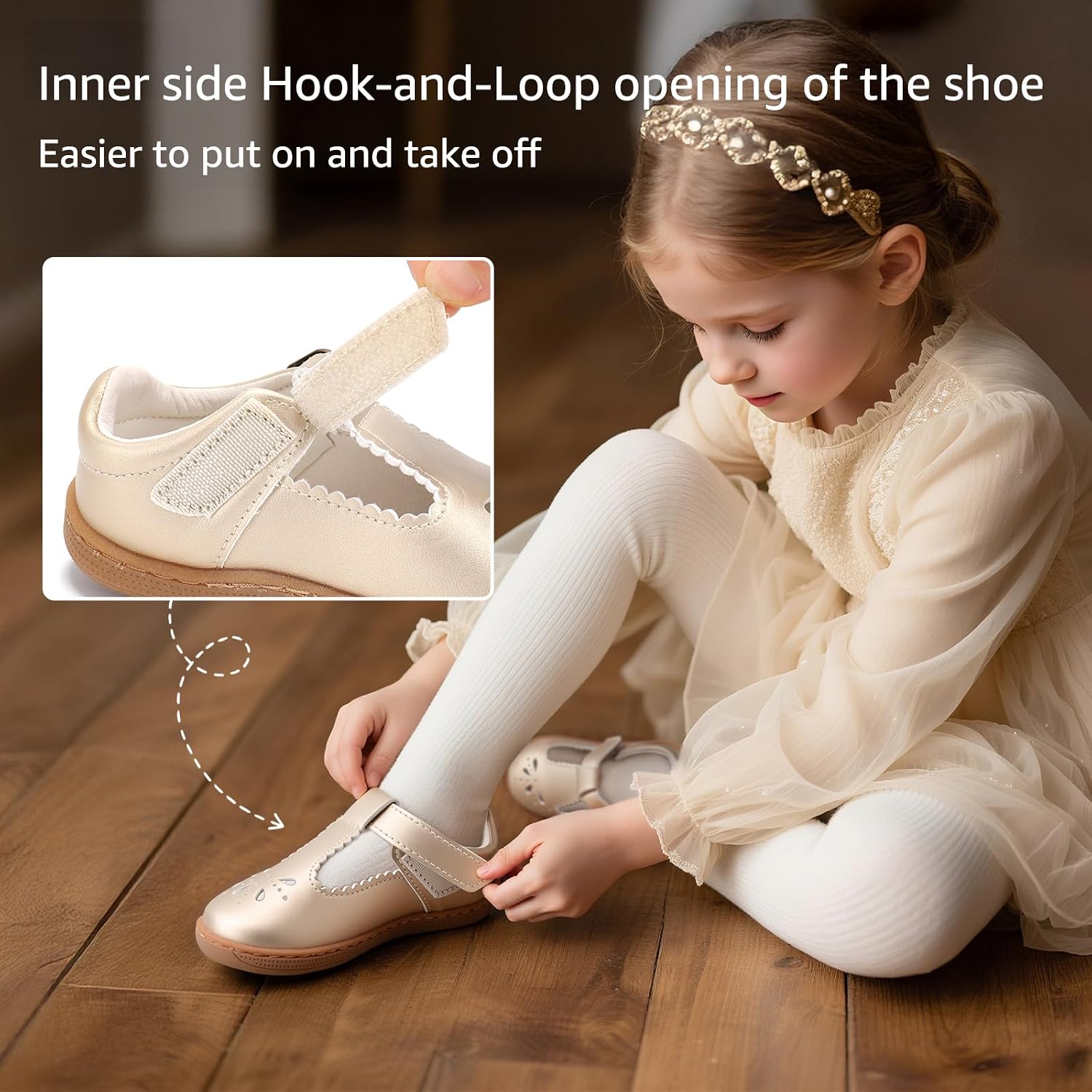 Toddler Wide Toe Box Mary Jane Dress Shoes Ballet Flats image 5