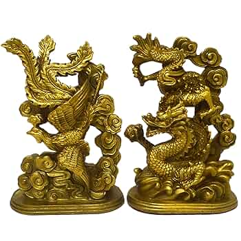 風水 龍 と鳳凰 オブジェ Amazon.co.jp: (イスイ)YISHUI 風水グッツ 龍 鳳 亀 龍鳳呈祥