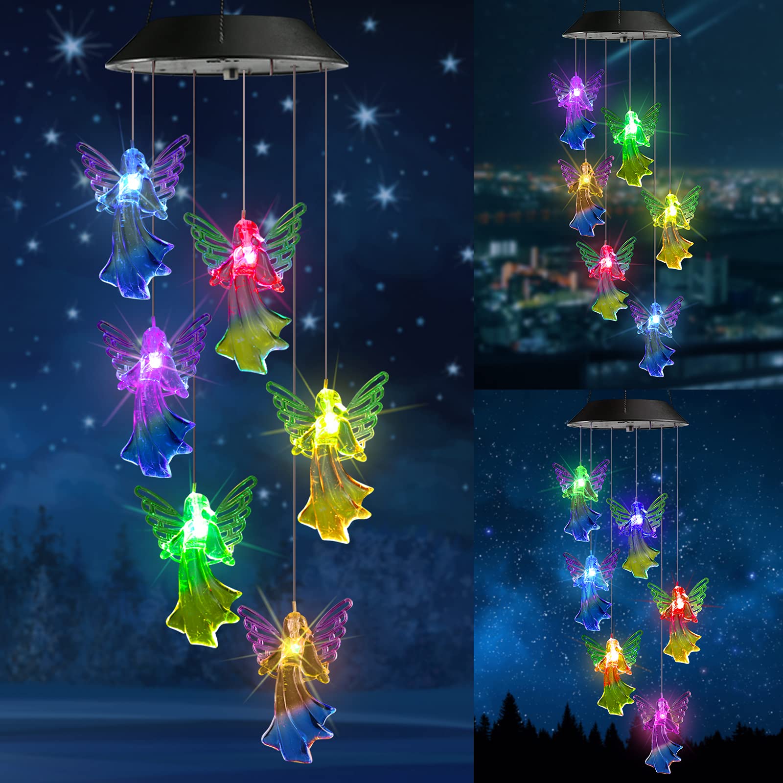 iShabao Solar Windspiel Garten mit Aluminiumrohre