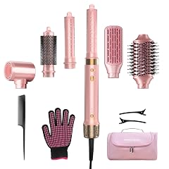 StyleVibe 6-in-1 Air Styler Hair Dryer Blow Dryer Brush with Travel Case - Auto Wrap Curls L R