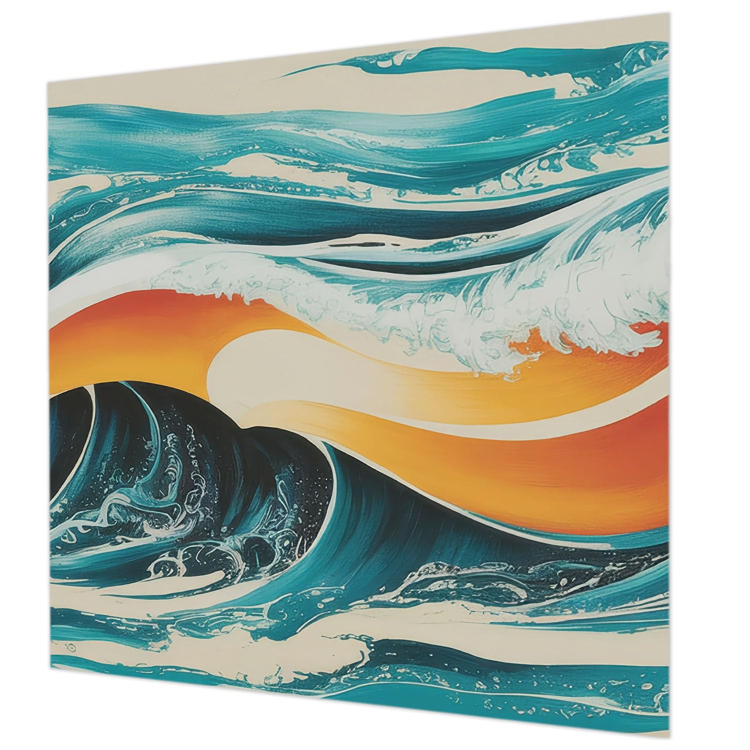 Papier peint intissé pour chambre à coucher motif ondes Tulup