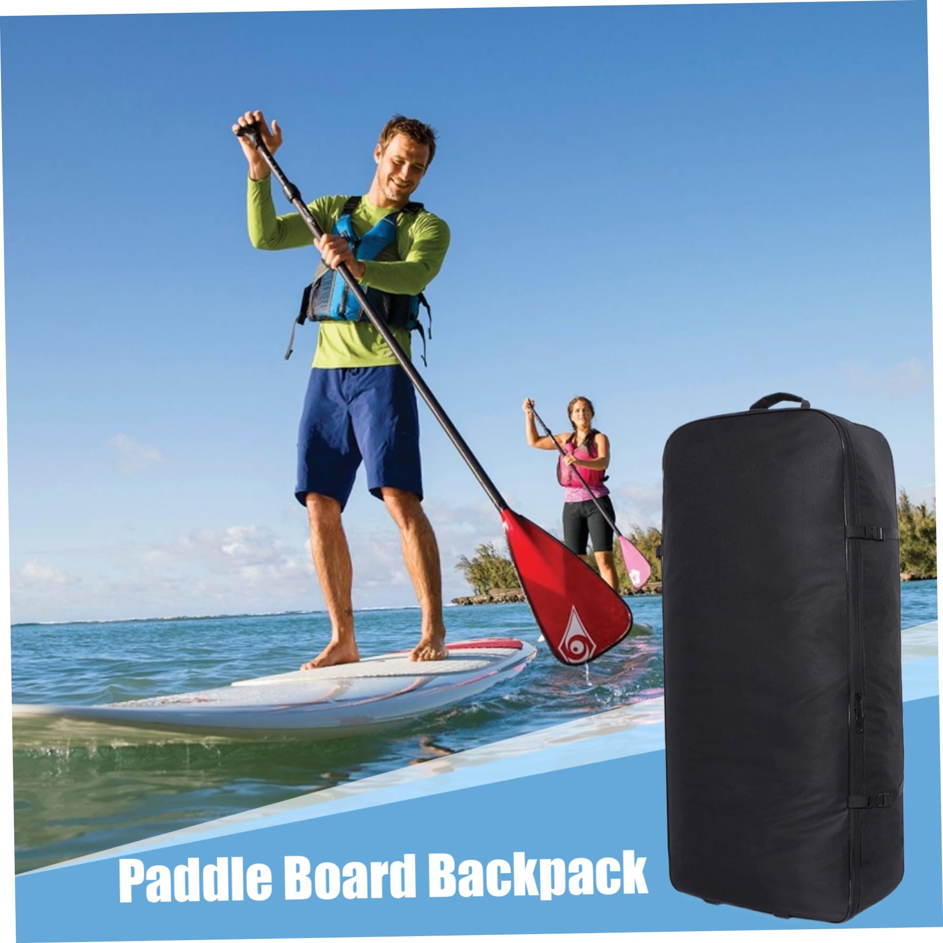 Zaino per paddle board 37x16.5x9.5in con cerniera a pagaio con cerniera con manico e borsa in nylon con fibbia solo per la tavola da surf per la tavola da surf