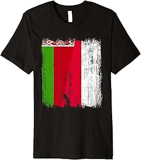 Belarus Poland Half Flag Belarusian Polish Ancestry Premium T-Shirt