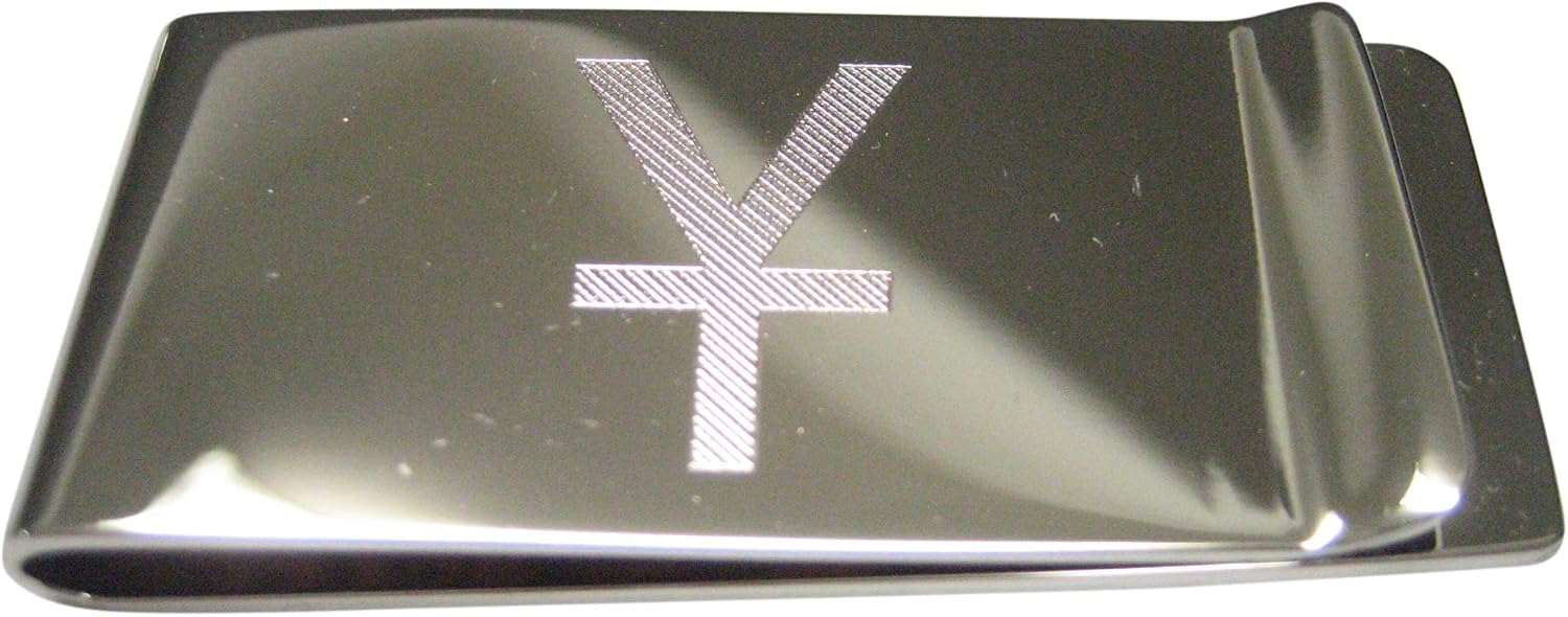 Kiola Designs Etched Sleek Chinese Yuan Currency Sign Money Clip