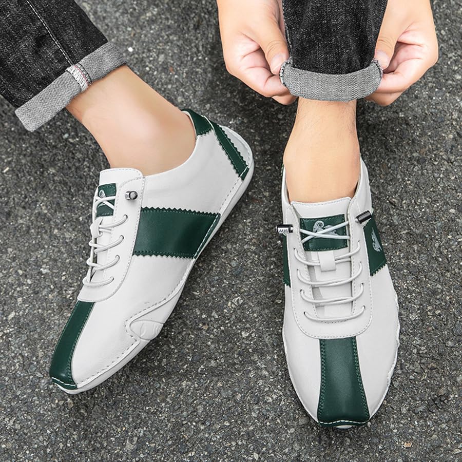 Men Casual Leather Handmade Slip-on Loafers Fashion Walking Low Top Flats Dress Sneakers Classic Driving Business Work Softsole Mocassins3