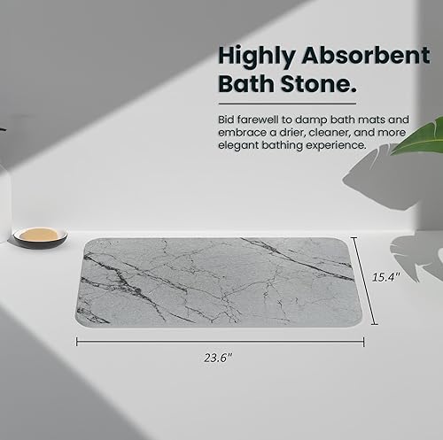 Miniatura 2 de Tapetes de baño de piedra de diatomita para baño, tapete de baño de tierra de diatomeas, tapete de baño de secado rápido para bañera antideslizante,