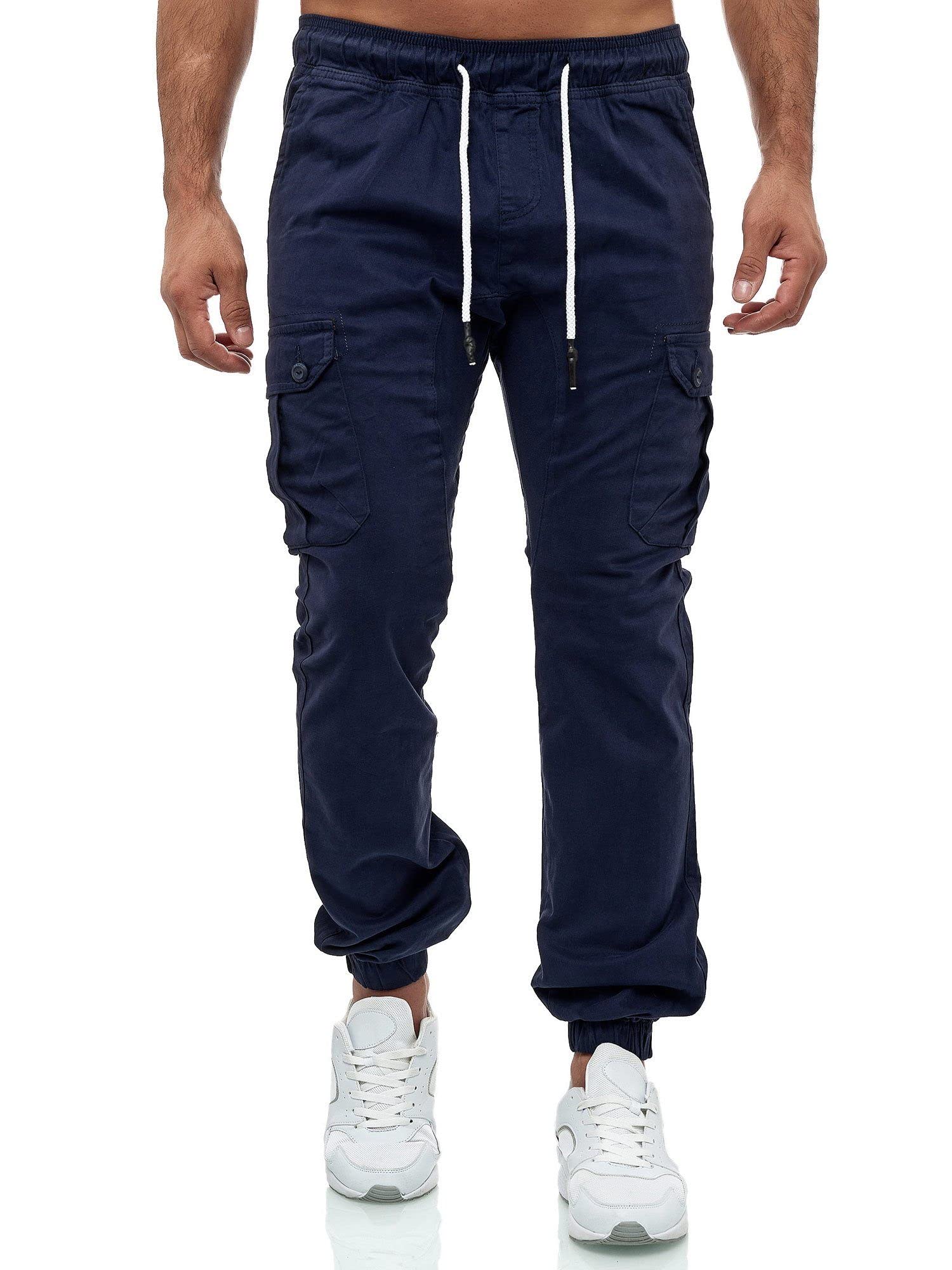 Tazzio Pantaloni cargo da uomo Jogger Chino Regular Fit Jeans 16610