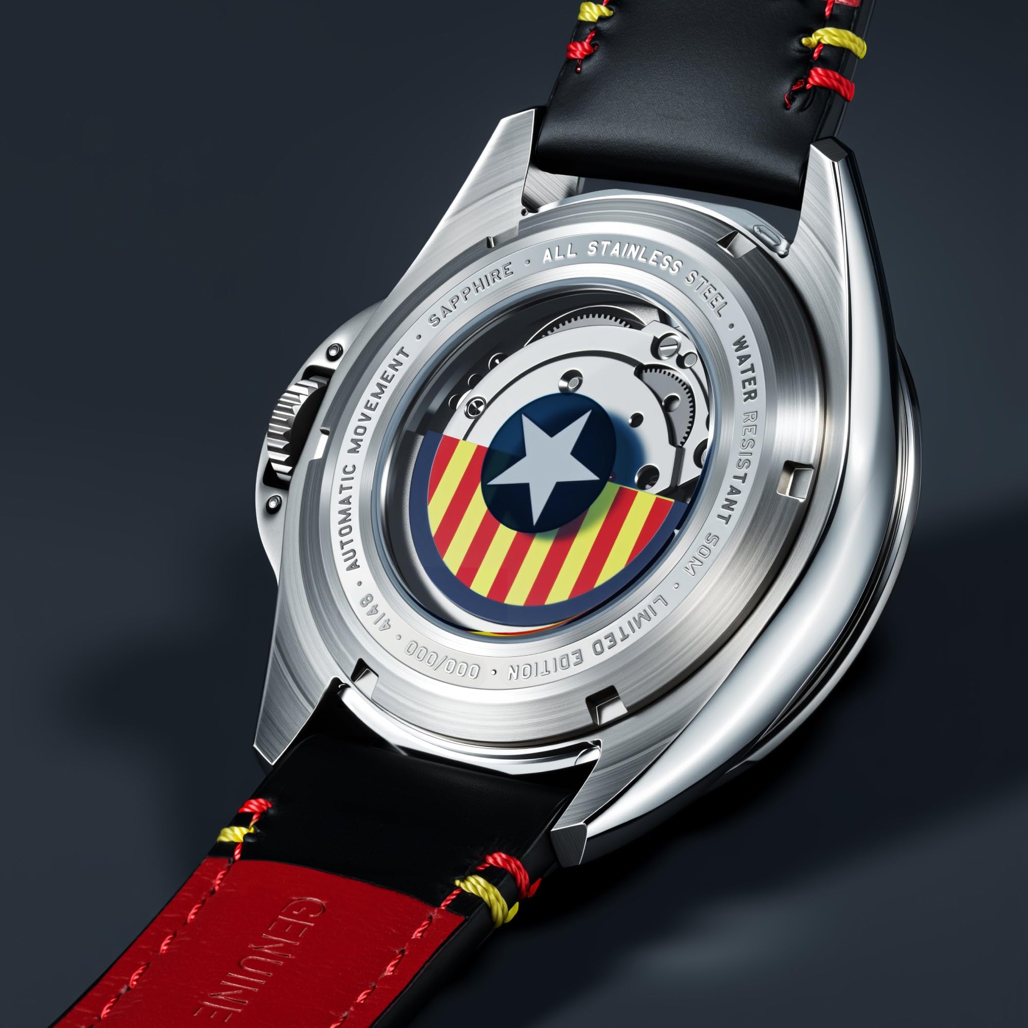 AVI-8 Reloj automático P-51 Mustang Patriot de 43 mm para hombre, edición limitada de 85 aniversario, con correa de cuero, AV-4148